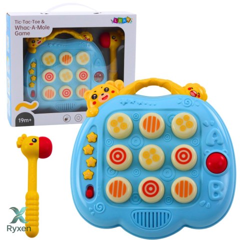 Gra Zręcznościowa Whac-A-Mole Młotek Dla Malucha Niebieska LEAN TOYS