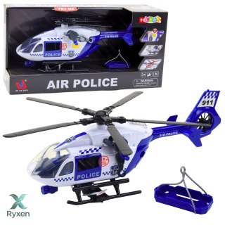 Helikopter Policyjny Hak Nosze Światła Dźwięki 1:12 LEAN TOYS