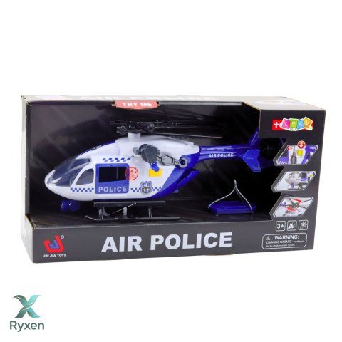 Helikopter Policyjny Hak Nosze Światła Dźwięki 1:12 LEAN TOYS