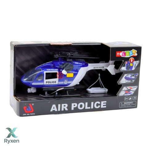 Helikopter Policyjny Hak Nosze Światła Dźwięki 1:14 LEAN TOYS