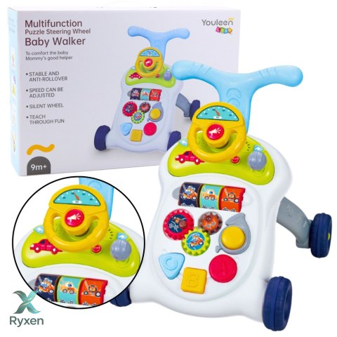 Interaktywny Chodzik Pchacz Kierownica Światła Dźwięki LEAN TOYS