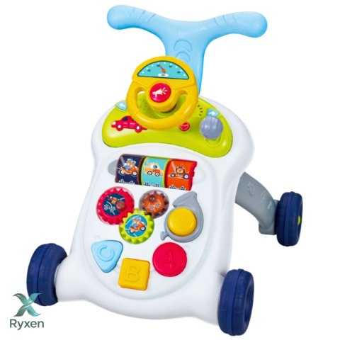 Interaktywny Chodzik Pchacz Kierownica Światła Dźwięki LEAN TOYS