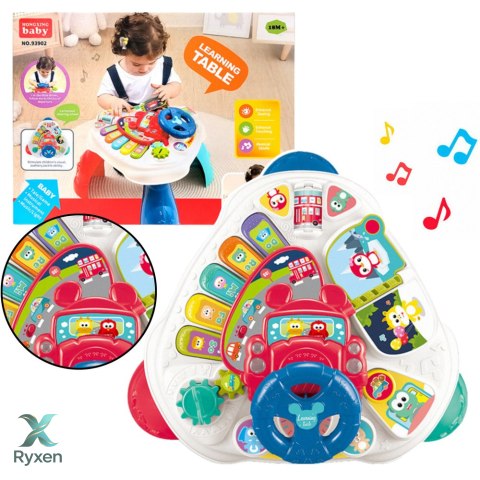 Interaktywny Stolik Edukacyjny Z Kierownicą Trójkątny Kolorowy LEAN TOYS