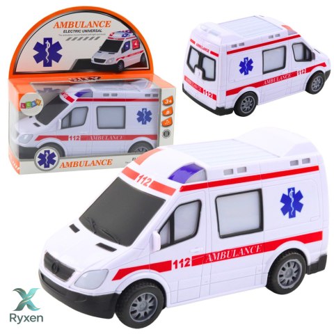Karetka Ambulans Na Baterie Światła Dźwięki Biały LEAN TOYS