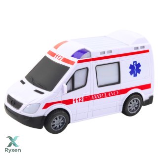 Karetka Ambulans Na Baterie Światła Dźwięki Biały LEAN TOYS