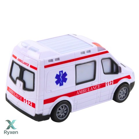 Karetka Ambulans Na Baterie Światła Dźwięki Biały LEAN TOYS