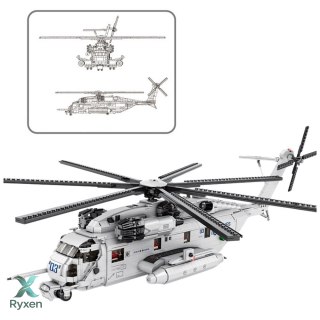 Klocki Konstrukcyjne Śmigłowiec Transportowy Helikopter 2192el LEAN TOYS