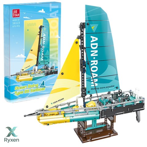 Klocki Konstrukcyjne Żaglówka Łódź Type 65 Model 675el LEAN TOYS