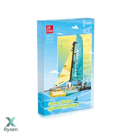 Klocki Konstrukcyjne Żaglówka Łódź Type 65 Model 675el LEAN TOYS