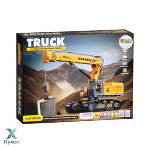 Koparka Gąsienicowa Do Złożenia DIY Zdalnie Sterowana RC 133el LEAN TOYS