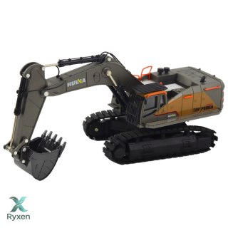 Koparka Gąsienicowa Metalowa Ruchoma Łyżka Huina Czarna 1:50 HUINA