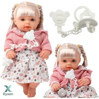 Lalka Bobas Dziewczynka Sukienka Sweterek Smoczek Dźwięki LEAN TOYS