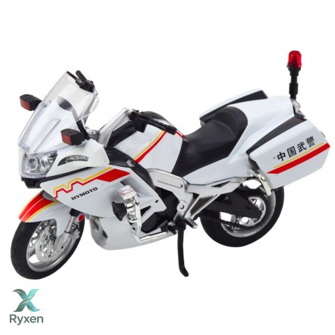 Motocykl Metalowy Światła Dźwięki Biały Czerwone Żółte Linie 1:12 LEAN TOYS
