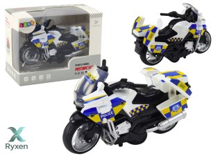 Motocykl Policyjny z Napędem Frykcyjnym Na Baterie Światła Dźwięk LEAN TOYS