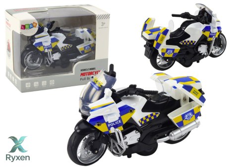 Motocykl Policyjny z Napędem Frykcyjnym Na Baterie Światła Dźwięk LEAN TOYS