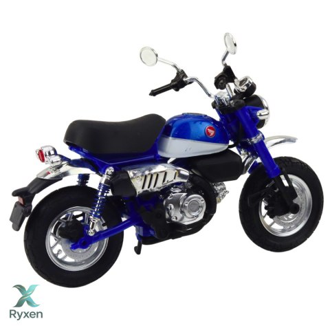 Motocykl Retro Klasyczny Metalowy Światła Niebieski 1:12 LEAN TOYS