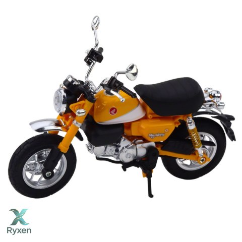 Motocykl Retro Klasyczny Metalowy Światła Żółty 1:12 LEAN TOYS