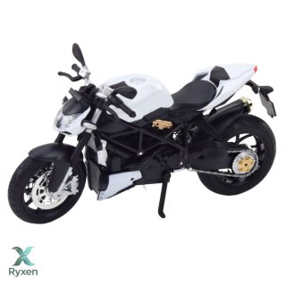 Motocykl Sportowy Metalowy Światła Dźwięki Biały 1:12 LEAN TOYS