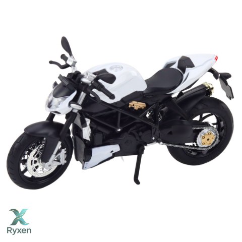 Motocykl Sportowy Metalowy Światła Dźwięki Biały 1:12 LEAN TOYS