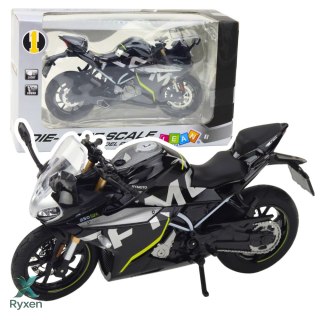 Motocykl Sportowy Metalowy Światła Dźwięki Czarny 250 SR 1:12 LEAN TOYS