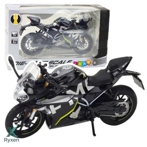 Motocykl Sportowy Metalowy Światła Dźwięki Czarny 250 SR 1:12 LEAN TOYS