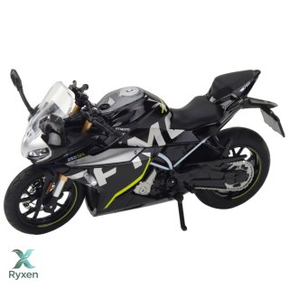 Motocykl Sportowy Metalowy Światła Dźwięki Czarny 250 SR 1:12 LEAN TOYS