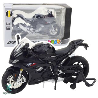 Motocykl Sportowy Metalowy Światła Dźwięki Czarny S1000 1:12 LEAN TOYS
