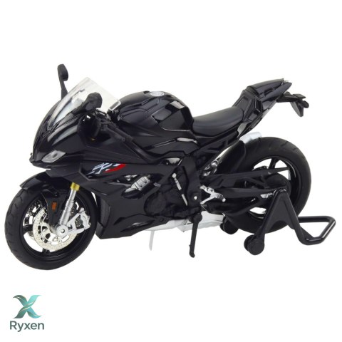 Motocykl Sportowy Metalowy Światła Dźwięki Czarny S1000 1:12 LEAN TOYS