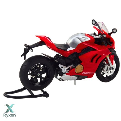 Motocykl Sportowy Metalowy Światła Dźwięki Czerwony 1:12 LEAN TOYS