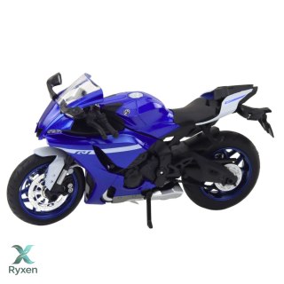 Motocykl Sportowy Metalowy Światła Dźwięki Granatowy R1 1:12 LEAN TOYS