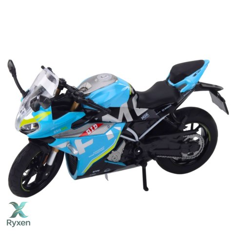 Motocykl Sportowy Metalowy Światła Dźwięki Niebieski 1:12 LEAN TOYS