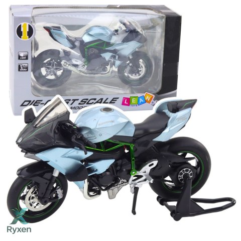 Motocykl Sportowy Metalowy Światła Dźwięki Srebrny 1:12 LEAN TOYS