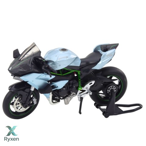 Motocykl Sportowy Metalowy Światła Dźwięki Srebrny 1:12 LEAN TOYS