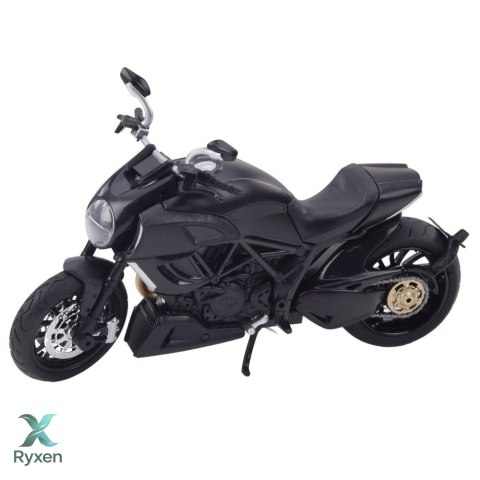 Motocykl Sportowy Metalowy Światła Dźwięki Złote Elementy Czarny 1:12 LEAN TOYS