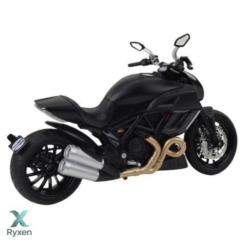 Motocykl Sportowy Metalowy Światła Dźwięki Złote Elementy Czarny 1:12 LEAN TOYS