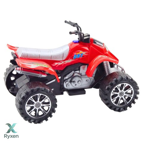 Quad Terenowy Z Napędem Bieżnikowane Koła Czerwony LEAN TOYS