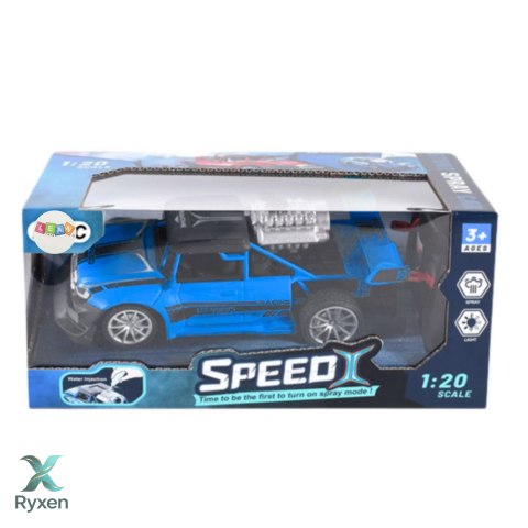 Samochód Zdalnie Sterowany RC 1:20 Światła Efekt Dymny Niebieski LEAN TOYS