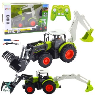 Traktor Rolniczy Z Obrotową Łyżką i Koparką 2w1 Zdalnie Sterowany 2.4G LEAN TOYS