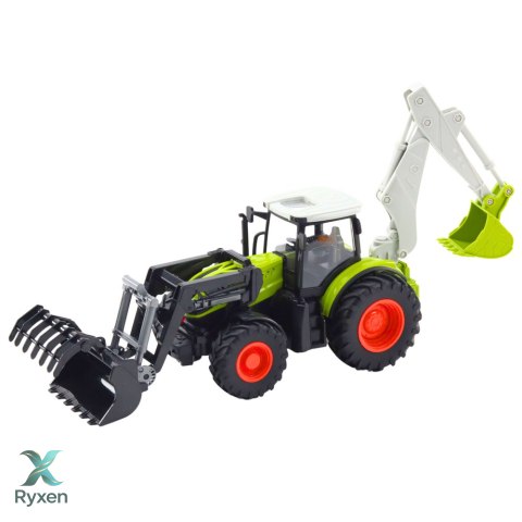 Traktor Rolniczy Z Obrotową Łyżką i Koparką 2w1 Zdalnie Sterowany 2.4G LEAN TOYS