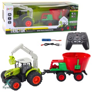 Traktor Rolniczy Z Siewnikiem i Chwytakiem Obrotowym Zdalnie Sterowany 2.4G LEAN TOYS