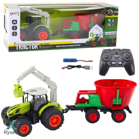 Traktor Rolniczy Z Siewnikiem i Chwytakiem Obrotowym Zdalnie Sterowany 2.4G LEAN TOYS