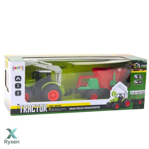 Traktor Rolniczy Z Siewnikiem i Chwytakiem Obrotowym Zdalnie Sterowany 2.4G LEAN TOYS