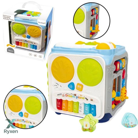 Wielofunkcyjna Kostka Edukacyjna Dla Maluchów Światła Dźwięki LEAN TOYS