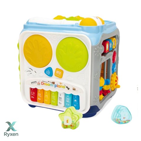 Wielofunkcyjna Kostka Edukacyjna Dla Maluchów Światła Dźwięki LEAN TOYS