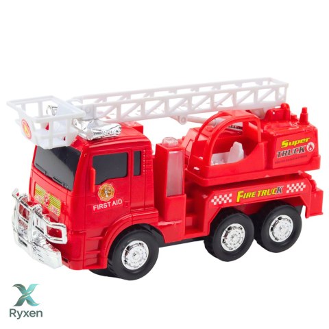 Wóz Strażacki Straż Pożarna Drabina Ruchoma Światła Dźwięki LEAN TOYS