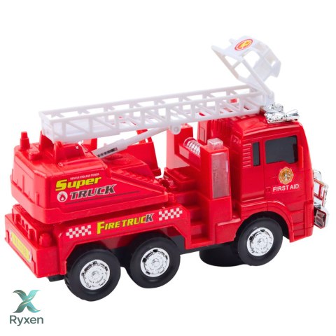 Wóz Strażacki Straż Pożarna Drabina Ruchoma Światła Dźwięki LEAN TOYS