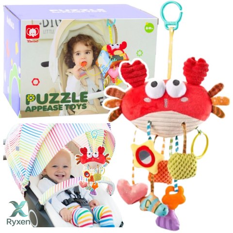 Zabawka Sensoryczna Zawieszka Do Łóżeczka Krab 9w1 LEAN TOYS