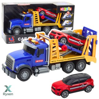 Zestaw Ciężarówka Laweta Transporter Samochód Światła Dźwięki LEAN TOYS