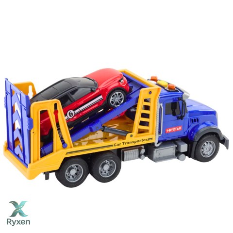 Zestaw Ciężarówka Laweta Transporter Samochód Światła Dźwięki LEAN TOYS