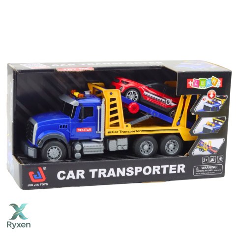Zestaw Ciężarówka Laweta Transporter Samochód Światła Dźwięki LEAN TOYS